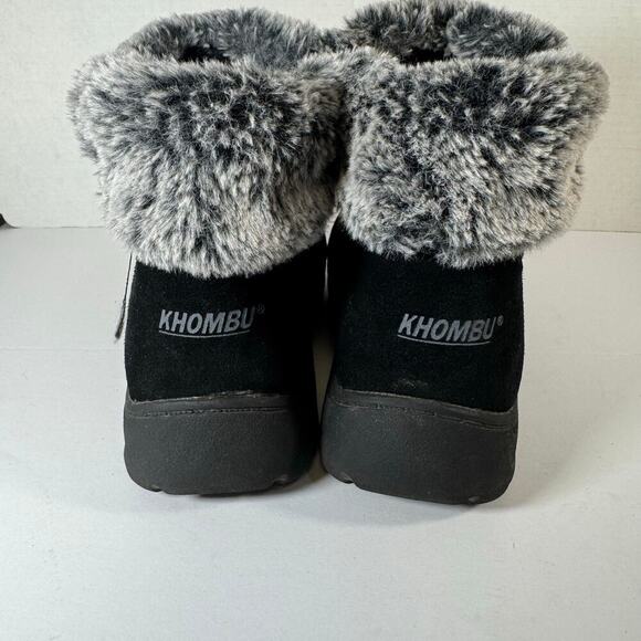 Khombu Women’s Jessica Black Boots with faux fur trim. Size 8 - Picture 3 of 9